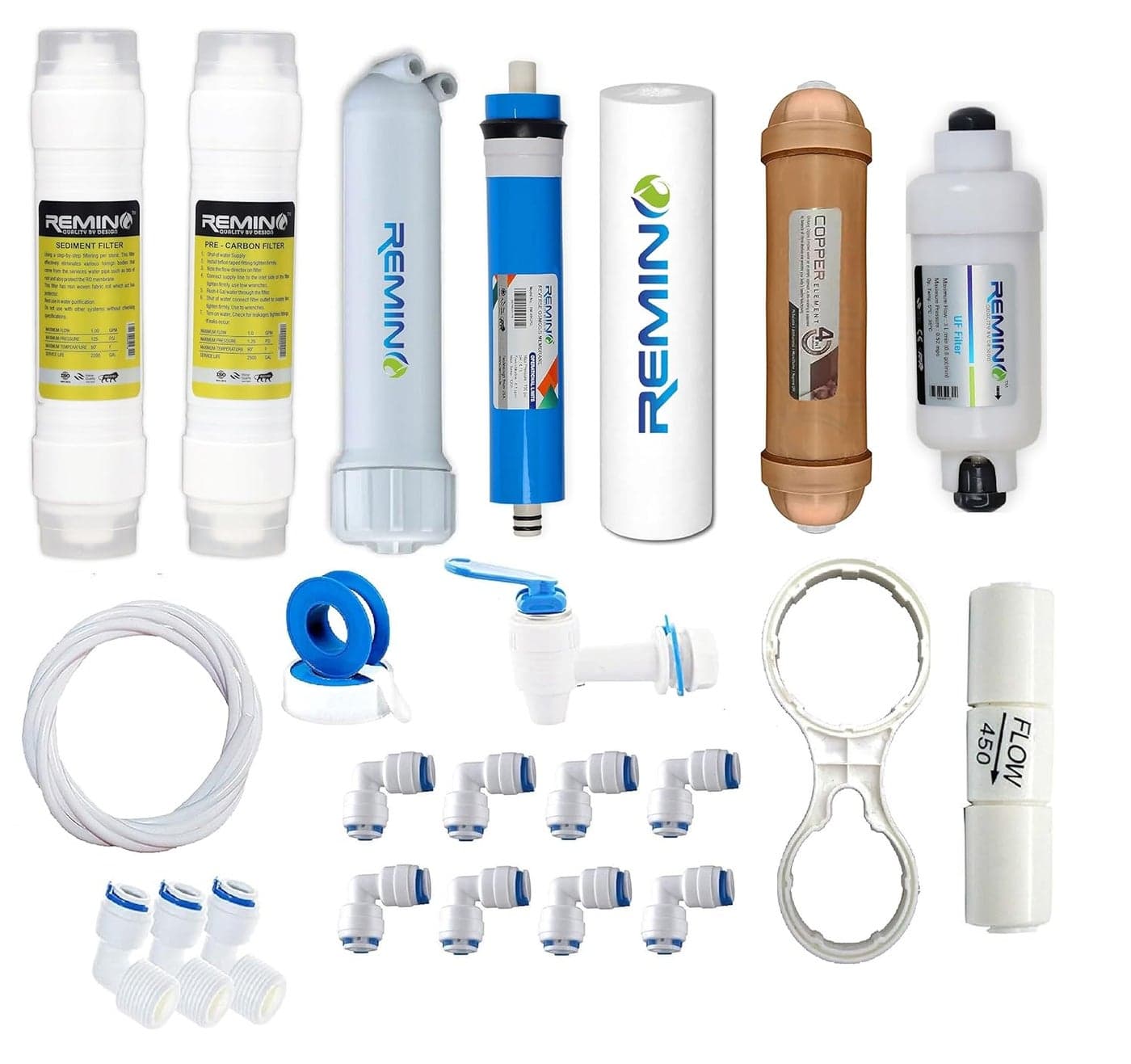 Remino RO Service kit with Copper Filter 80 GPD Membrane Filter for Water Purifier with Copper Filter