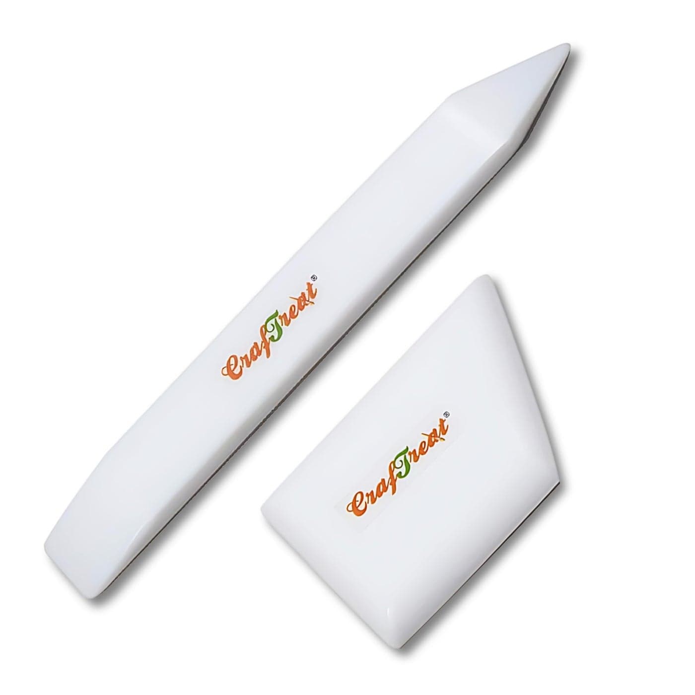 CrafTreat Teflon Bone Folder and Scoring Tool Set Large Ergo Square Paper Scorer for Paper Crafting Origami Bookbinding Leather Burnishing Tool Smooth Non Stick Ergonomic Craft Tool