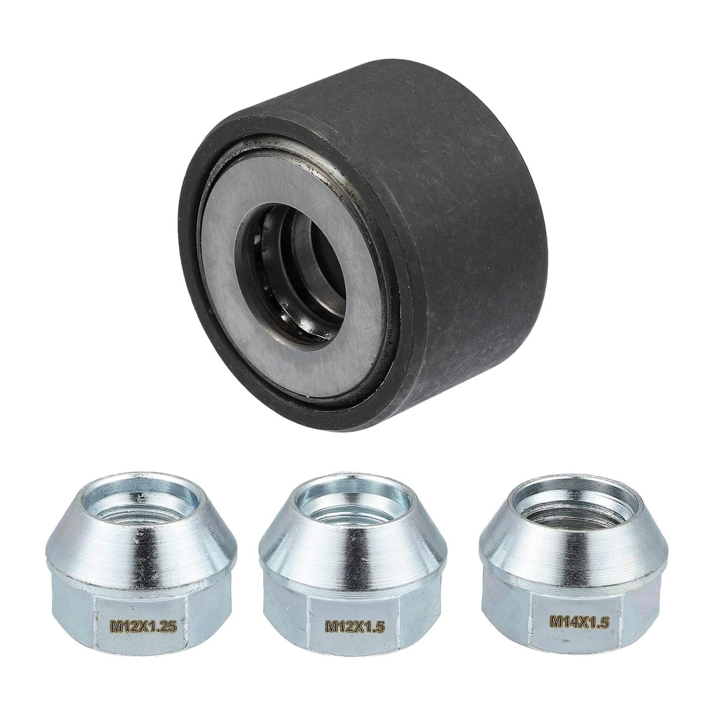 Motoforti Universal Wheel Stud Installer Tool Tire Stud Tool M12x125 M12x15 M14x15 Iron with 34 Hex Wheel Lug Nuts Silver Tone 1 Set