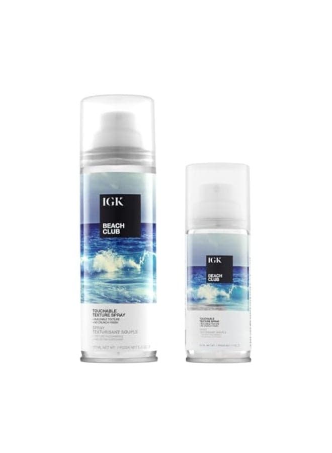 IGK BEACH CLUB Touchable Texture Spray Travel Bundle Hold Volume Lightweight Vegan Cruelty Free 5 Oz 17 Oz