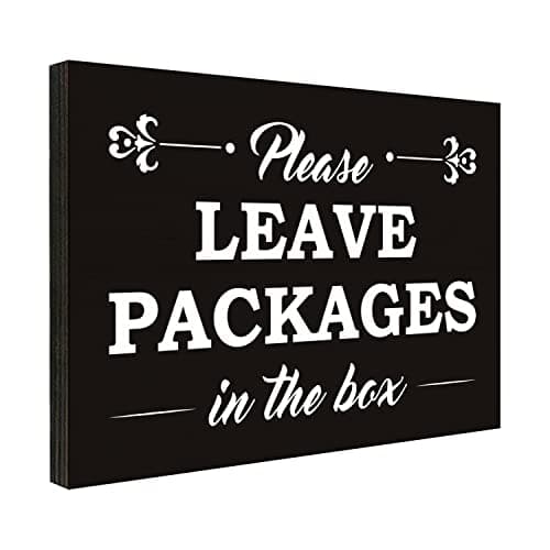 Please Leave Packages in the Box Sign for House, Use for Home Office or Business Front Door Warning Reminder Signs, Apartment Entrances Wall Decor Use 3.55" x 5.15" - PMA020