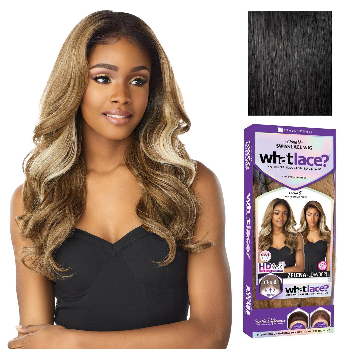 Sensationnel What Lace 13X6 Wigs Zelena Lacefrontal Hand Tied Glueless Synthetic With Natural Density Preplucked Hairline 1 JETBLACK