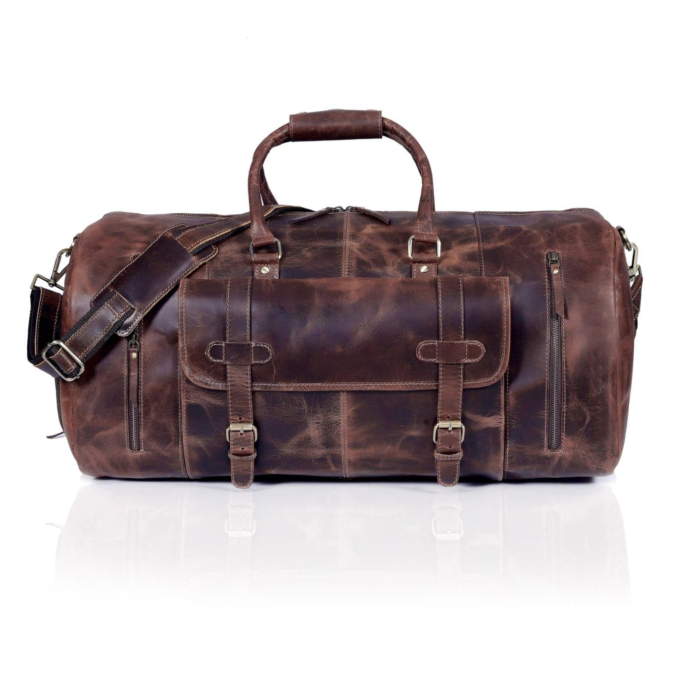 28 Large leather Travel Bag Duffel bag Gym sports flight cabin bag Leather Holdall Overnight Weekend Large luggage bag 28 inch