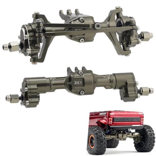 DJX CNC Aluminum RC Front Rear Portal Axles Set 4mm Extended Complete Axles for 118 RC Rock Crawler Redcat Ascent18 Upgrades PartsGunmetal