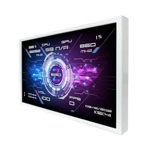 VSDISPLAY 101 Inch White LCD Monitor 1280x800 IPS PC Case Screen Monitoring GPU CPU RAM Dataas Secondary Display for PC Case Computer Laptop