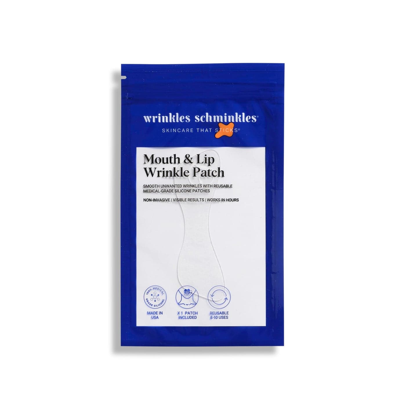 Wrinkles Schminkles Mouth Lip Wrinkle Patch 1Pack Reusable Hypoallergenic Silicone Smoothing Pads for Lip Wrinkle Prevention