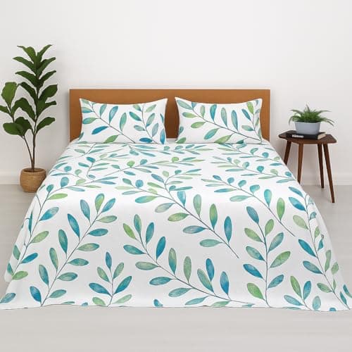 Bedsheet for King Bed – Ray of Flowers Design Cooling & Breathable Ultra-Comfortable Bedding Set – 108" x 108" (274.32 x 274.32 cm)