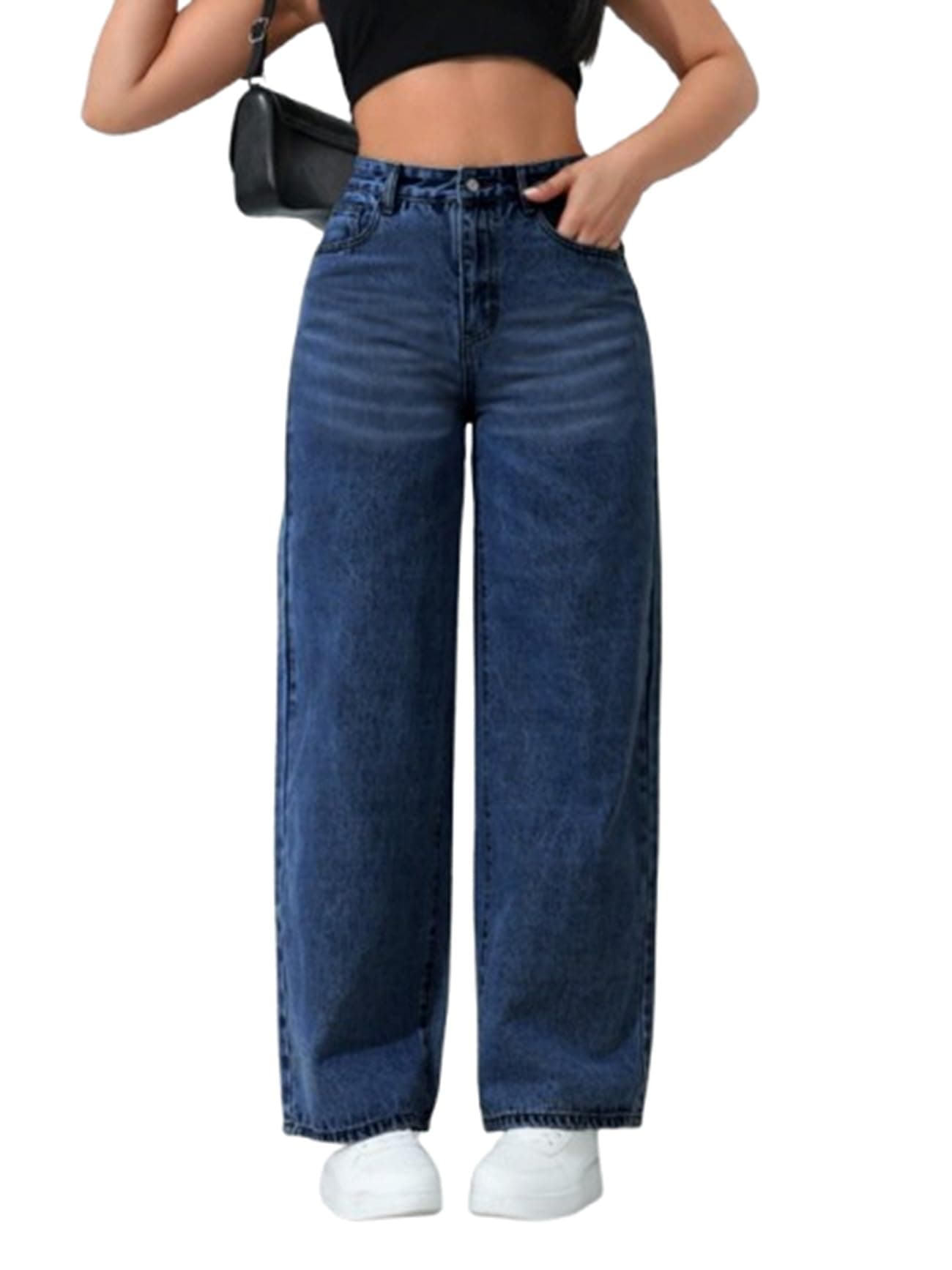 Ben Martin Baggy Jeans for Women || Women,s Loose Jean Pants || Oversized Jean's for Women's || Wide Leg Jean,s for Woman || Casual Jins for Woman's || Loose Jin Pant for Woman,s Dark Blue 01-34
