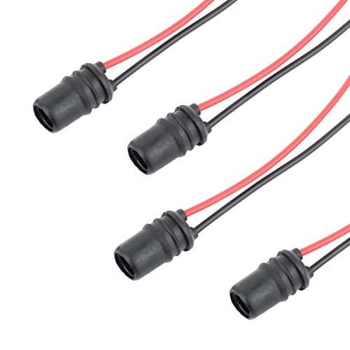 TOMALL T10 Socket Pre-wired Connector for Light Bulbs 194 Female Plug (Pack of 4)