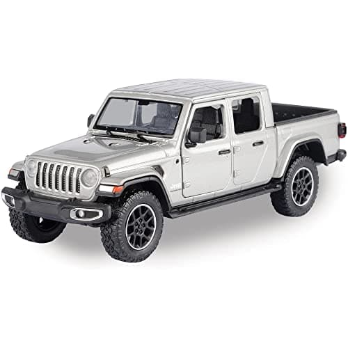 Motormax Toy 2021 Gladiator Overland (Closed Top) Pickup Truck Silver Metallic 124-127 Diecast Model Car by Motormax 79365