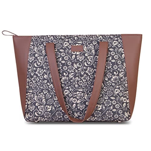 ZOUK Women's Handcrafted Floral Side Tote Bag and Handbag for Office and College