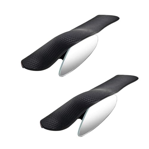 Qurbuns 2 PCS Blind Spot Mirror with Side Mirror Rain Guard 2in1 Waterproof Rain Shield with Wide Angle Round Mirrors 360 Degree Rotation Reverse Assist Mirrors Universal for Most Cars