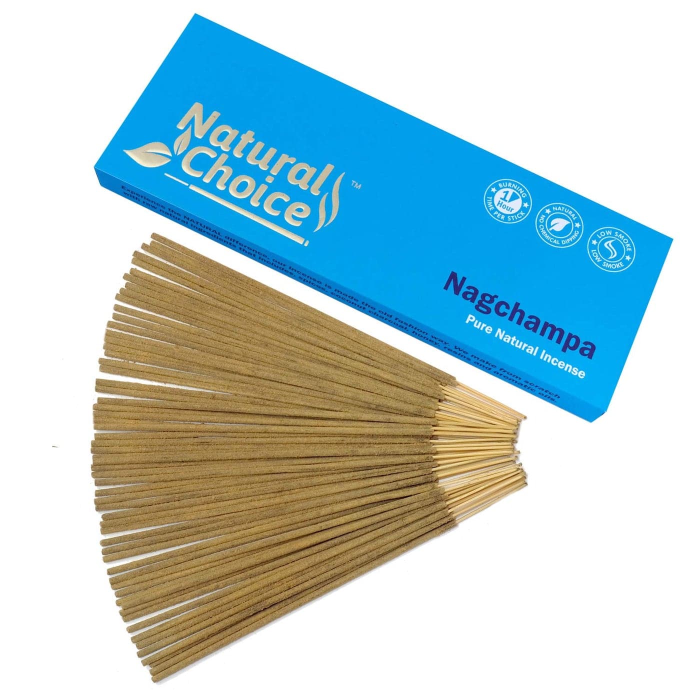 Natural Choice Incense Sticks 100 Grams Low Smoke Traditional Incense Sticks Made from Scratch Never Dipped Nag Champa Single Pack