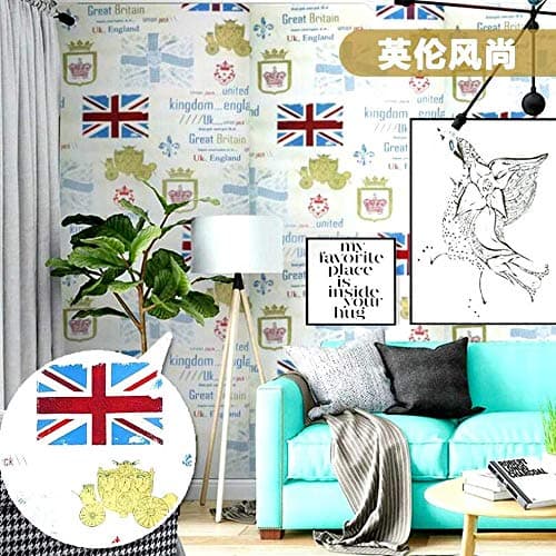 Univocean London Flag Pattern Peel and Stick Wallpaper, Self Adhesive PVC Wall Stickers, 1000 x 45 cm