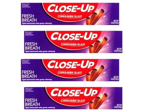 CloseUp Cinnamon Anticavity Flouride Toothpaste 6 Ounce Pack of 4