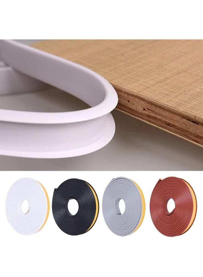 U-Shape Edge Banding, 16.4ft Self Adhesive Veneer Edging,TPE Flexible Furniture Edge Protector for Cabinet Repair Furniture Restoration (9MM, White)