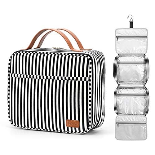 Bosidu Hanging Travel Toiletry Bag, Large Capacity Cosmetic Travel Toiletry Organizer for Women with 4 Compartments & 1 Sturdy Hook, Perfect for Daily Use/Christmas