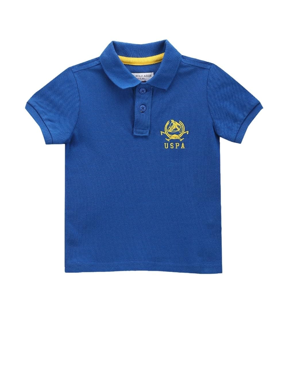 U.S. POLO ASSN. Regular Fit Boys Polo T-Shirts - Cotton Fabric, Ribbed Polo Collar, Short Sleeves T Shirt for Kids -12T, Blue