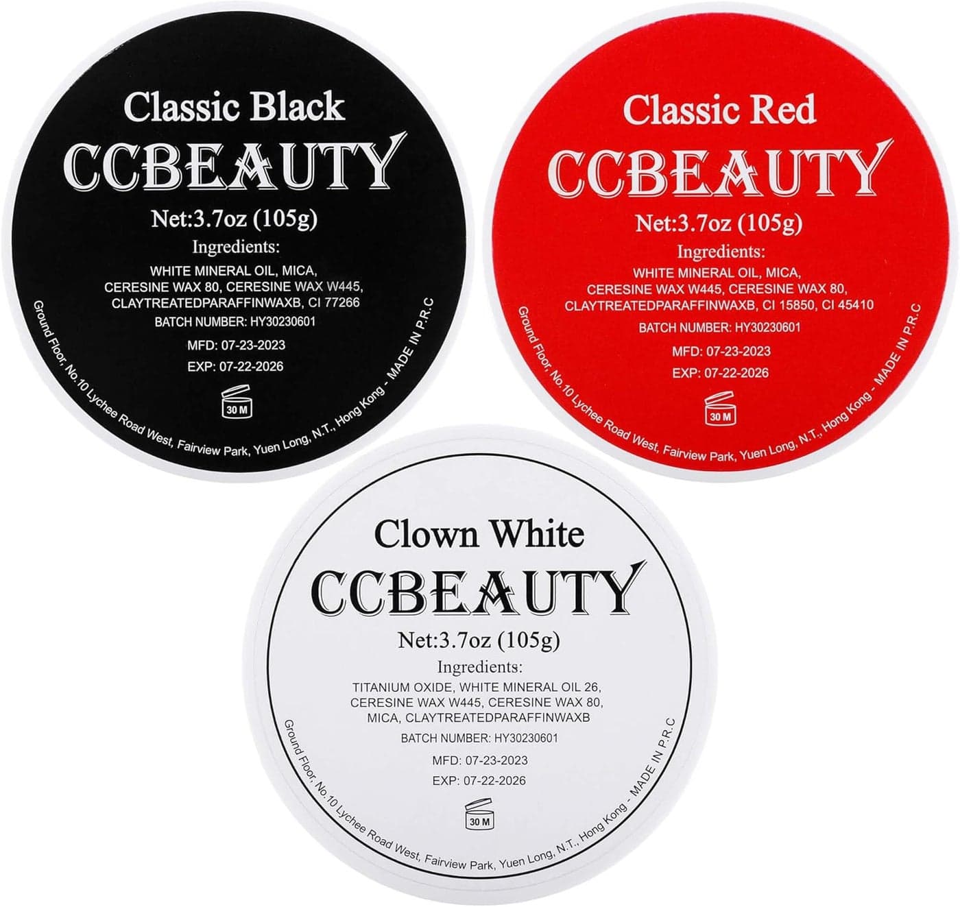 CCbeauty Clown Makeup Kit Red White Black Face Paint315g Professional Face Painting Kit Oil Based Body Paint For Adults Kids SFX Makeup Kit For Halloween Pennywise Joker Skeleton Costume Cosplay