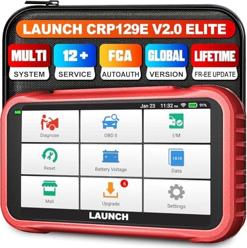 LAUNCH CRP129E V2.0 OBD2 Scanner, 2025 All Level-Up,FCA AutoAuth, 12 Reset, Oil/EPB/SAS/TPMS/BMS/Injector Coding, ABS Bleed, ABS SRS Transmission Engine Code Reader, Lifetime Free Update