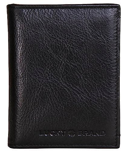 Lucky Brand Mens Leather LFold Wallet ID Window Card Slots Billfold Design Genuine Leather Organization Durable Stylish Black