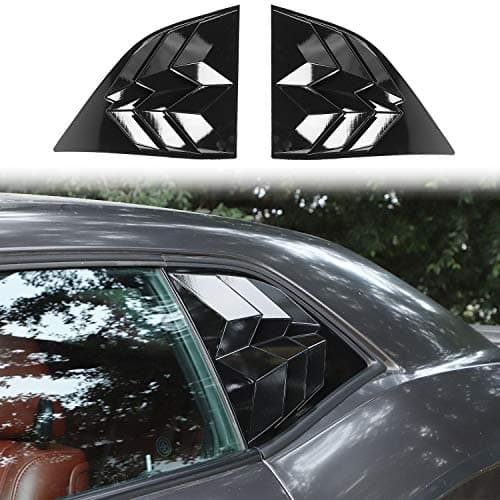 Voodonala for Challenger Side Window Blinds Shades Shutters Slats Venetian Blinds Scoop Louvers Trim Fit for 20082025 Dodge Challenger Exterior Accessories Black 2pcs