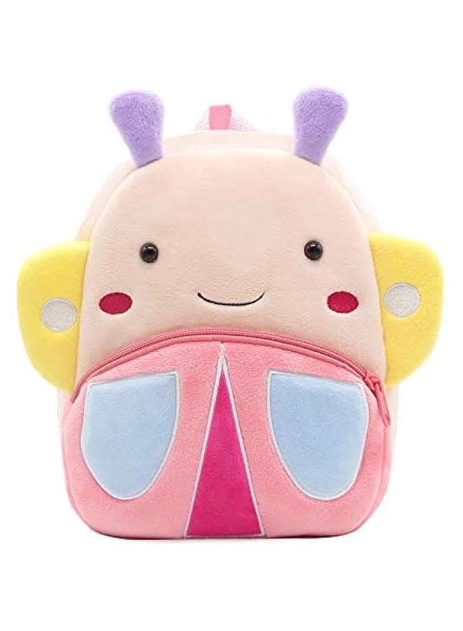 Cute Toddler Backpack Toddler Bag Plush Animal Cartoon Mini Travel Bag for Baby Girl Boy 2-6 Years(Colorful erfly)