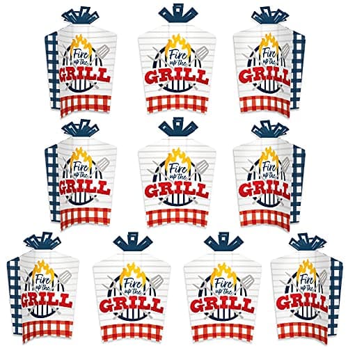 Big Dot of Happiness Fire Up the Grill Table Decorations Summer BBQ Picnic Party Fold and Flare Centerpieces 10 Count
