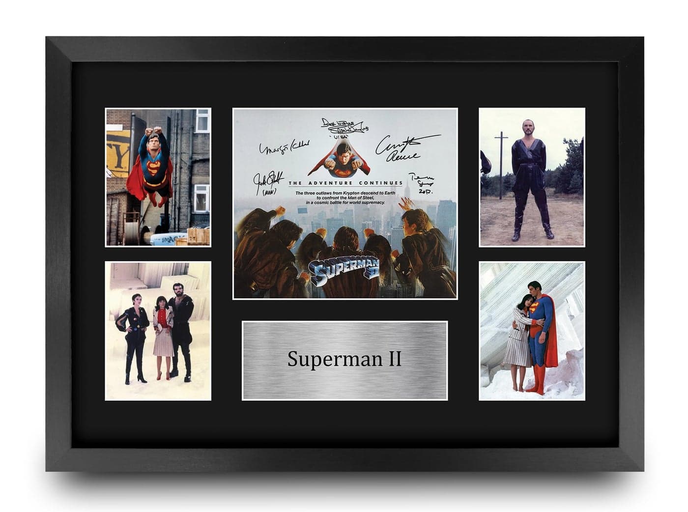 HWC Trading Superman 2 Gifts Printed Signed Autograph Presentation Display Montage for Movie Memorabilia Fans - 16" x 12" Framed