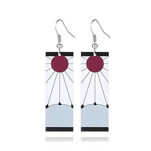 Tanjiro Anime Cosplay Jewelry Merch - Hanafuda Sun Earrings