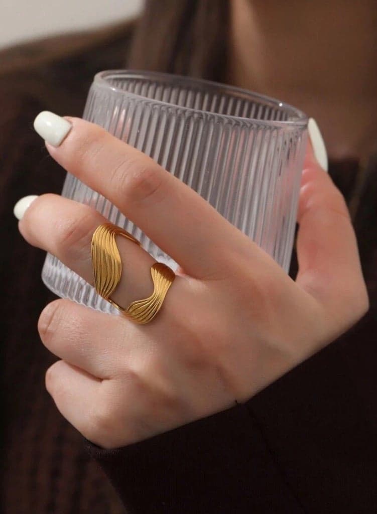 18k Gold Plated Stainless Steel Ring For Women