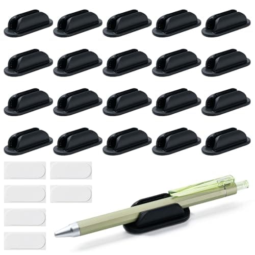 UEHSNI 20 Pack Adhesive Pencil Holders for Desk,Silicone Flexible Pen Holder for Wall, Office, School,Home,Classroom Must Haves,Teacher Supplies Accessories,Desk Organizer,Art Supply,Small Gift