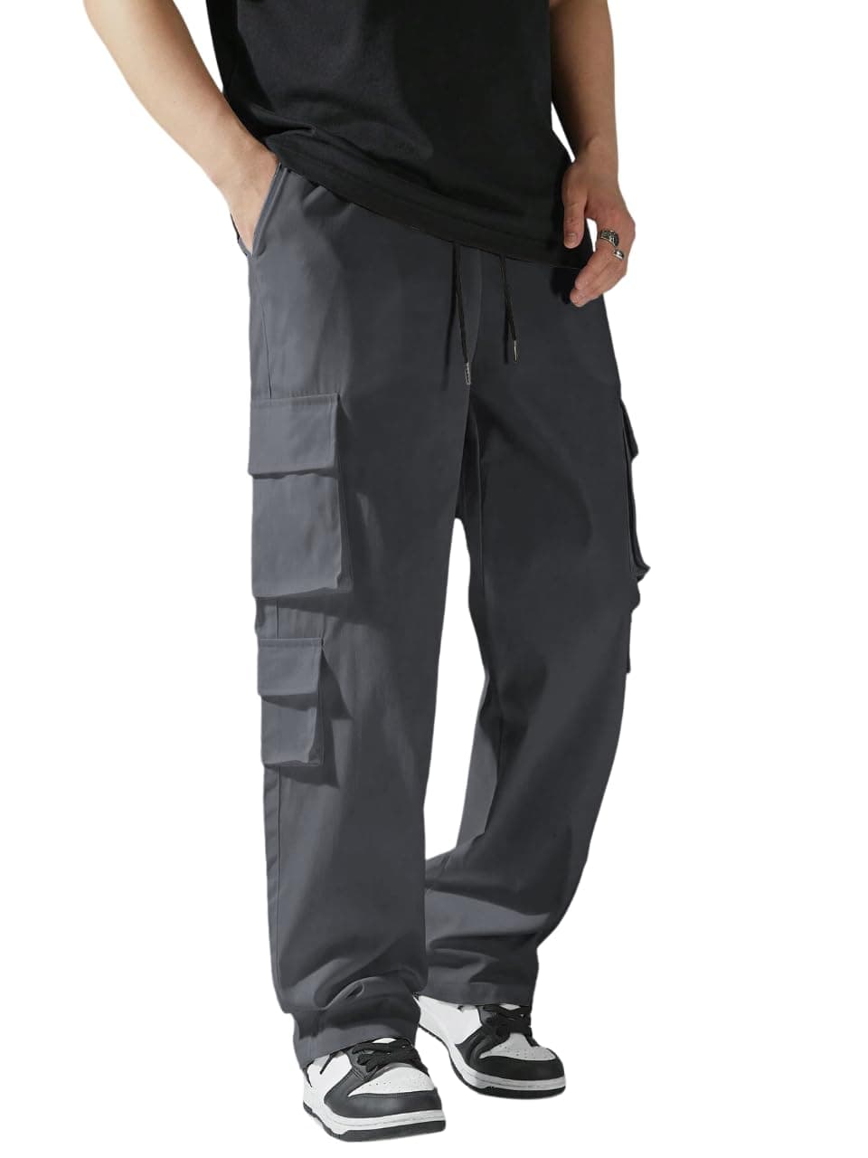 TAGAS Men Mid Rise Cargo Pants || Trousers Casual Pant || Cargo Pant || Pant || Track Pant for Man ||Men Cargo Pants Cotton||(MC-9) Grey