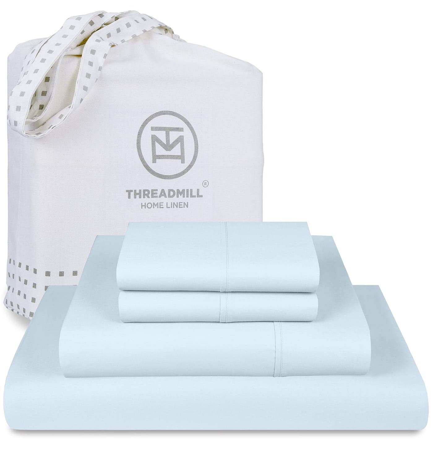Threadmill Luxury 800 Thread Count Queen 100 Cotton Sheets Light Blue Sateen Weave BedSheets Better Than Egyptian Cotton4 Pc Solid Soft Bedding Set Fits 16 Deep Pocket