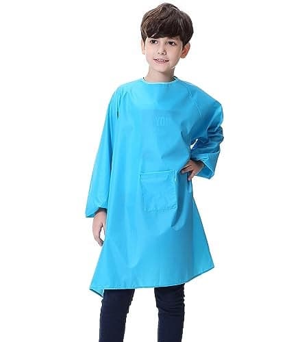 Royar beauty Kids Art Smock Waterproof Apron with Pocket for Children Artist Painting Aprons Smocks with Long Sleeve