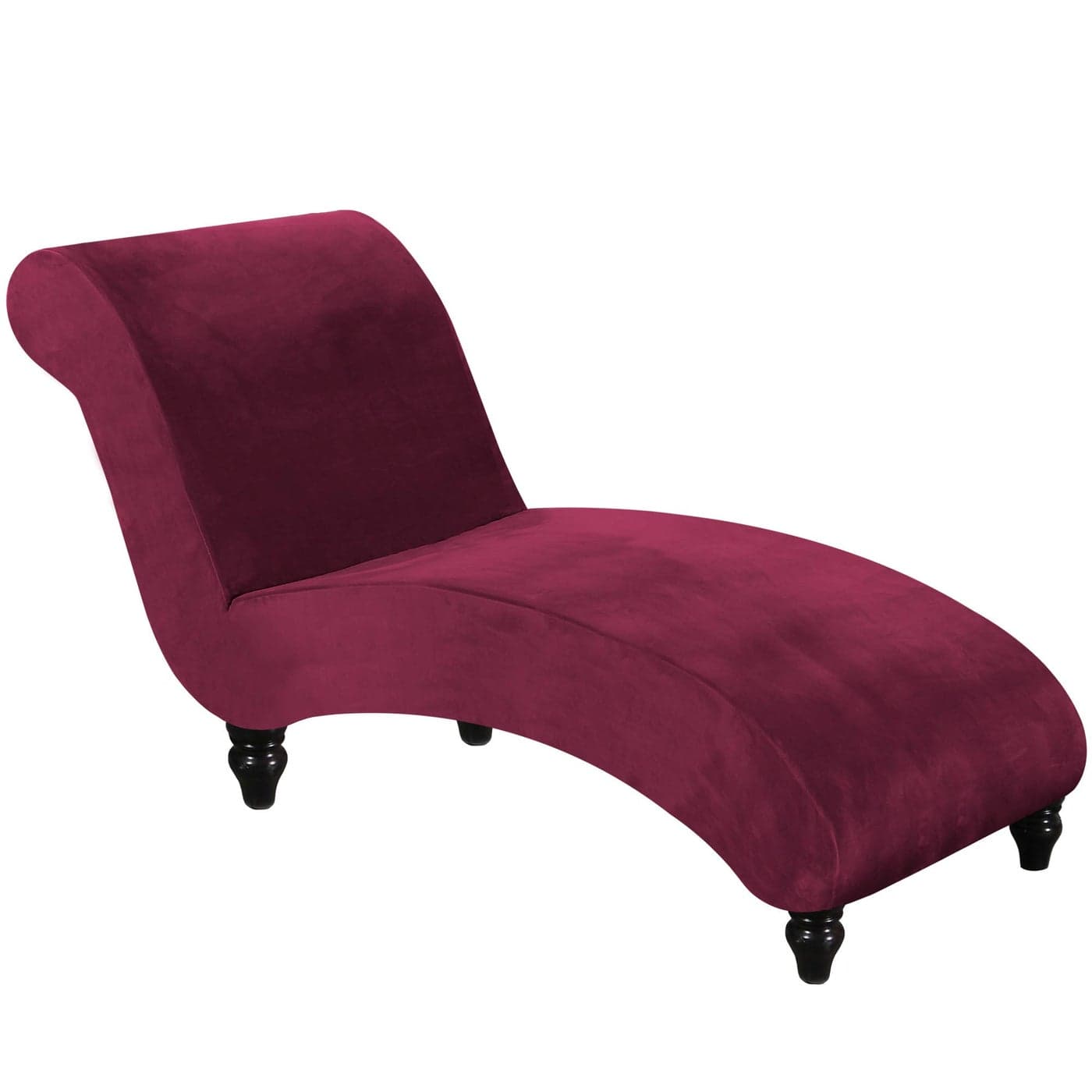 FantasDecor Chaise Lounge Velvet Luxury Covers for Living Room Indoor Stretch Slipcover for Chaise Lounge Ultra Soft Machine Washable Burgundy