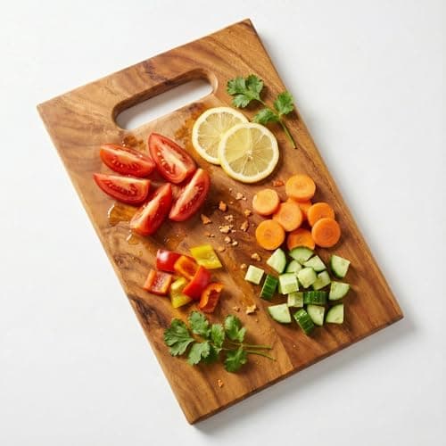 DECORITY DREAMS Single Piece Solid Wood Reversible Cutting Board - Natural Finish Wooden Chopping Board, Cutting Board, Serving Tray 30x18x2 cms Handmade Natural Wood (EVO)