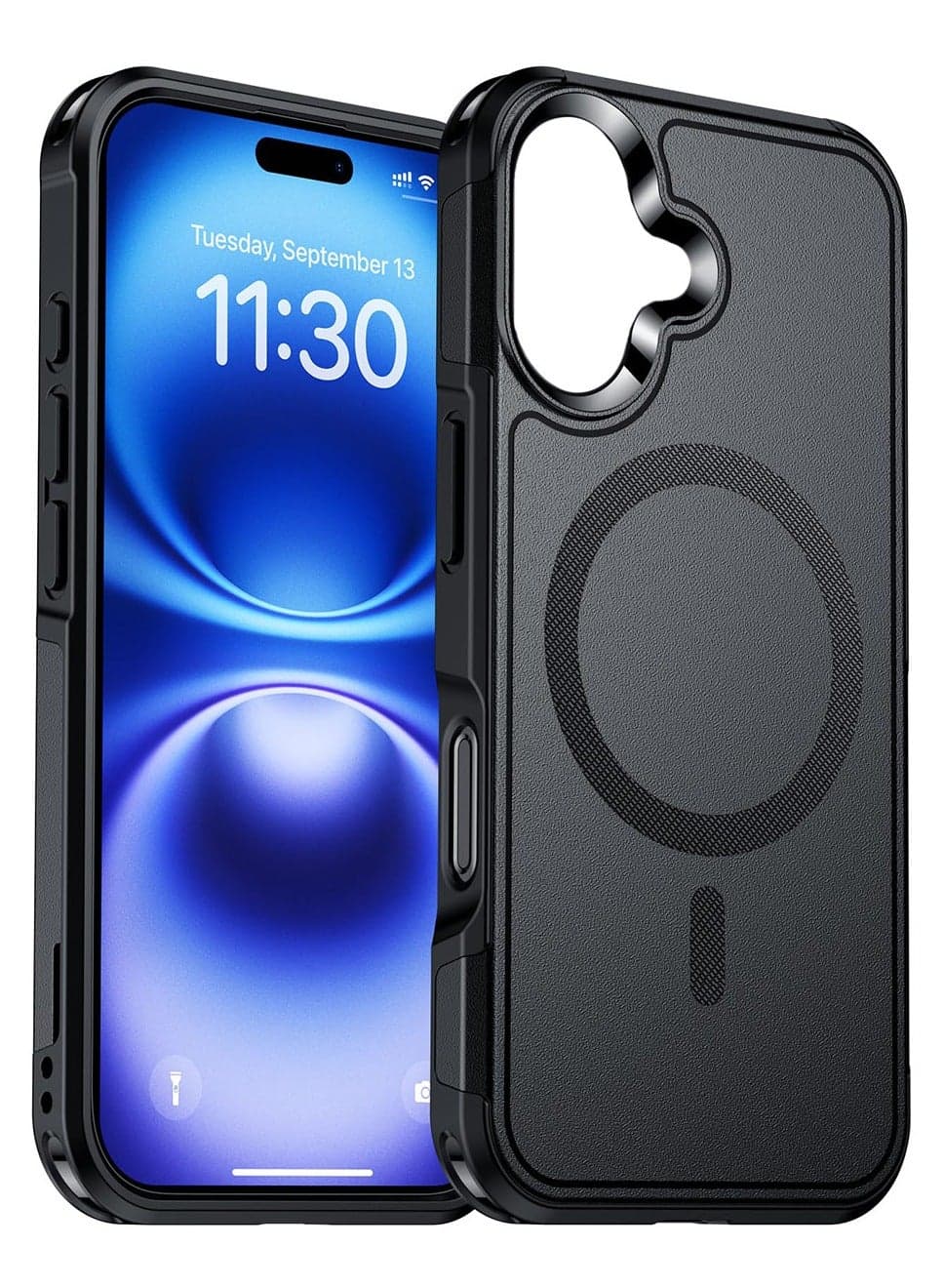 Magnetic Case Cover for iPhone 16 Plus 5G, 【Compatible with Magsafe】【Mil-Grade Drop Protection】 Dropproof Heavy Duty Tough Rugged Shockproof Phone Back Case for iPhone 16 Plus 5G, Black