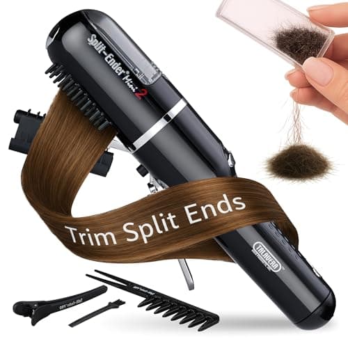 Split Ender Mini 2 – Original Cordless Split End Hair Trimmer for Dry, Damaged, Brittle, Curly, Frizzy, or Straight Hair – Rechargeable Hair Clipper, Home Styling Tool for Split Ends (Black)