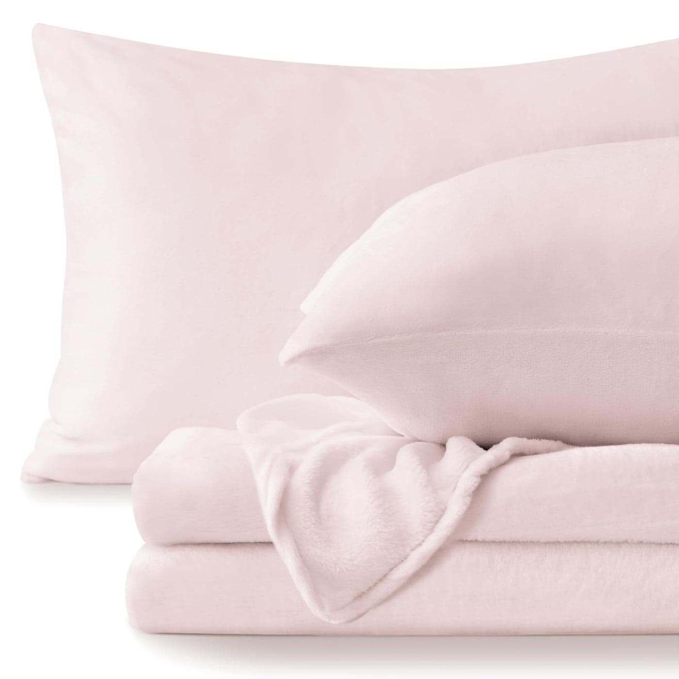 BEDELITE Flannel Sheets Queen Size Pink Super Soft Fleece Sheets Set Fluffy Extra Plush 4 PieceInclude Fitted Sheet Flat Sheet 2 Pillowcases