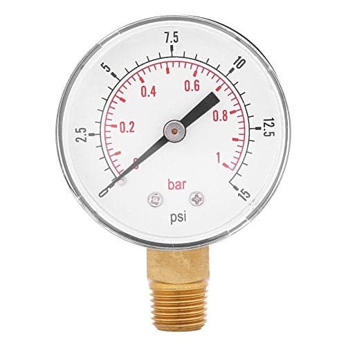 Low Pressure Gauge for Fuel Air Oil Water 0-15psi/0-1bar 1/4" BSPT Bottom Mount Oil Pressure Gauge
