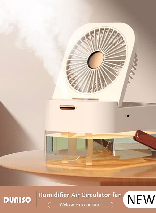 Foldable Air Circulator Fan Small Quiet Turbo Force Desktop Fan Desk Fans with Base-Mounted Controls 3 Speed Cooling Misting Fan for Whole Room Home Bedroom Office Outdoor