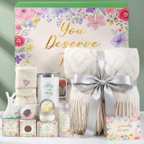 MUGIQUE Self Care Gifts for Women,Get Well Soon Gift Baskets for Women,Sister Birthday Gifts,Thinking of You Care Package,Relaxing Spa Gift Set for Wife, Mom,Girlfriend,Unique Valentine’s Day