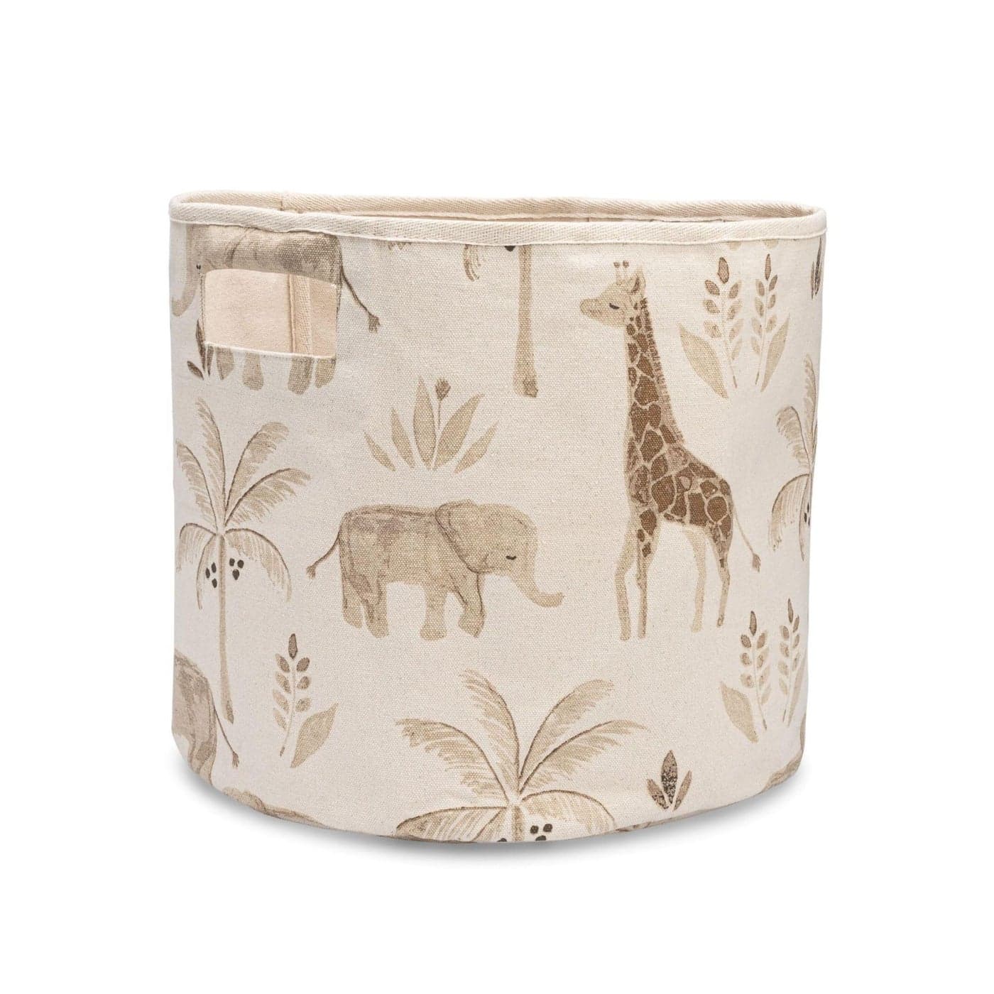 Crane Baby Safari Animal Nursery Storage Basket Collapsible Fabric Toy Bin Jungle Themed Organizer for Playroom Gender Neutral Decor Safari Animal 13 x 12 Inches