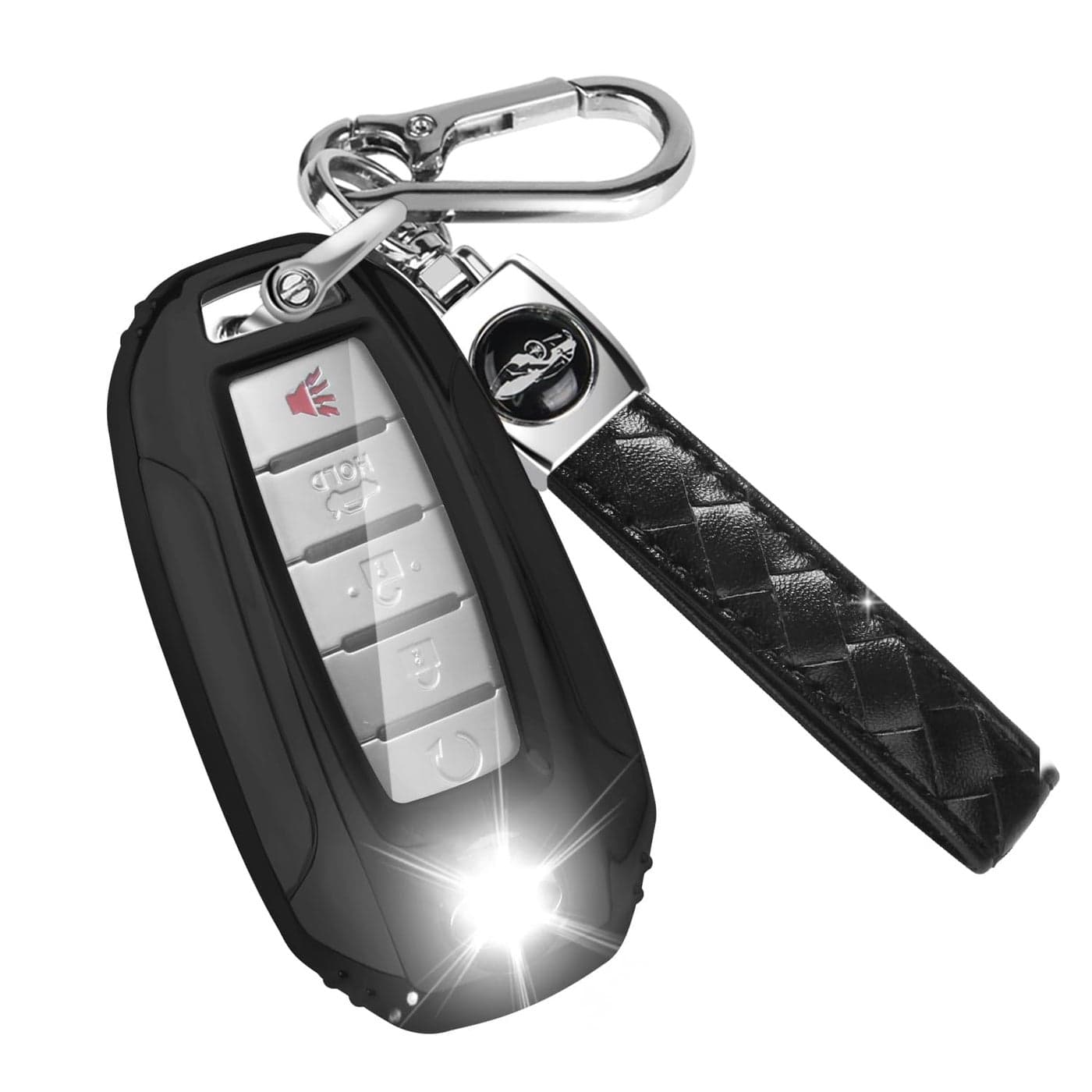 MILD EAST for Infiniti Key Fob Cover with Keychain Car Key Case Protector for Q50 Q60 QX60 QX50 QX55 20192024 Black