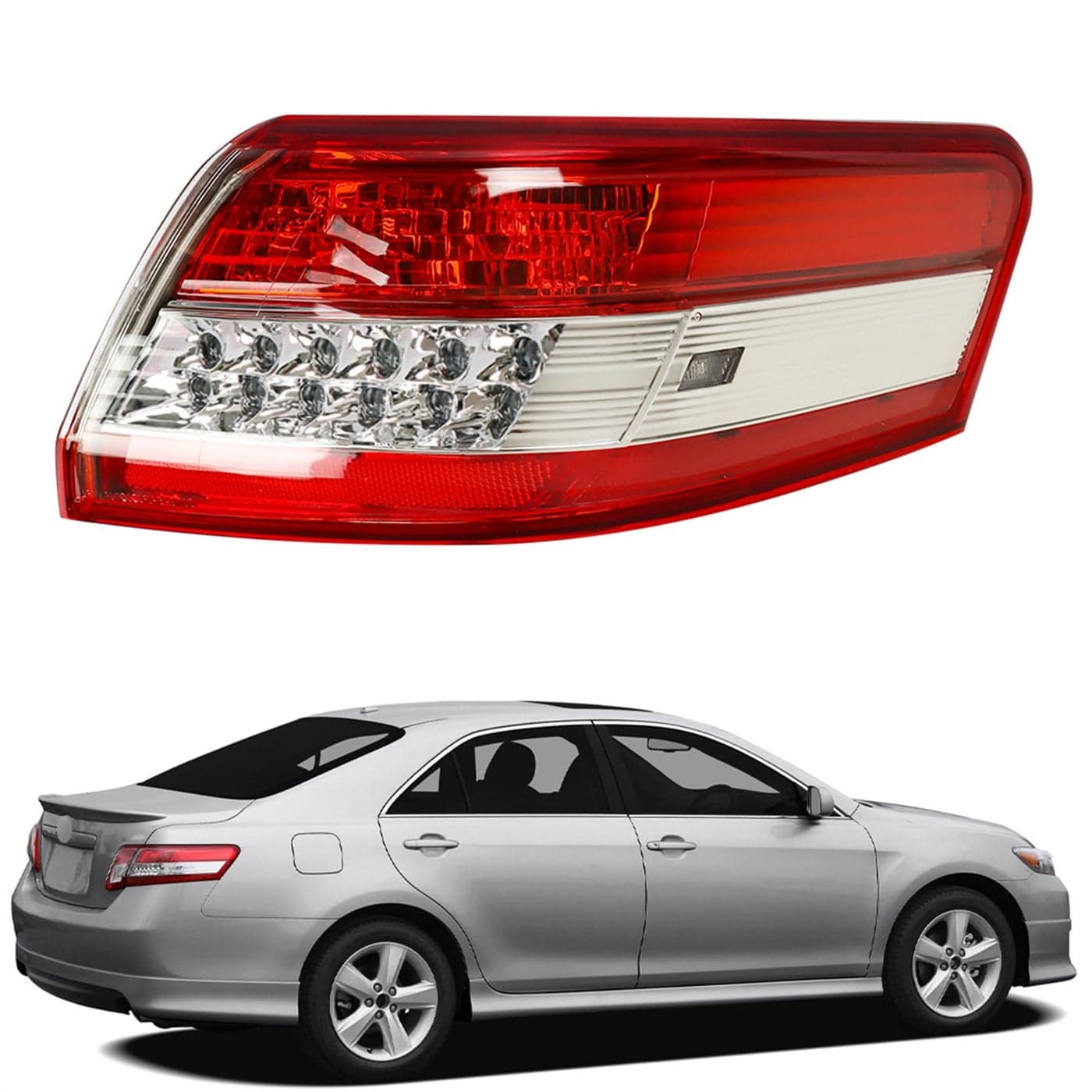 WFLNHB Right Side Outer Tail Light Assembly Replacement for Toyota Camry 20102011 Passenger Side Rear Brake Lamp 8155006340 TO2805106