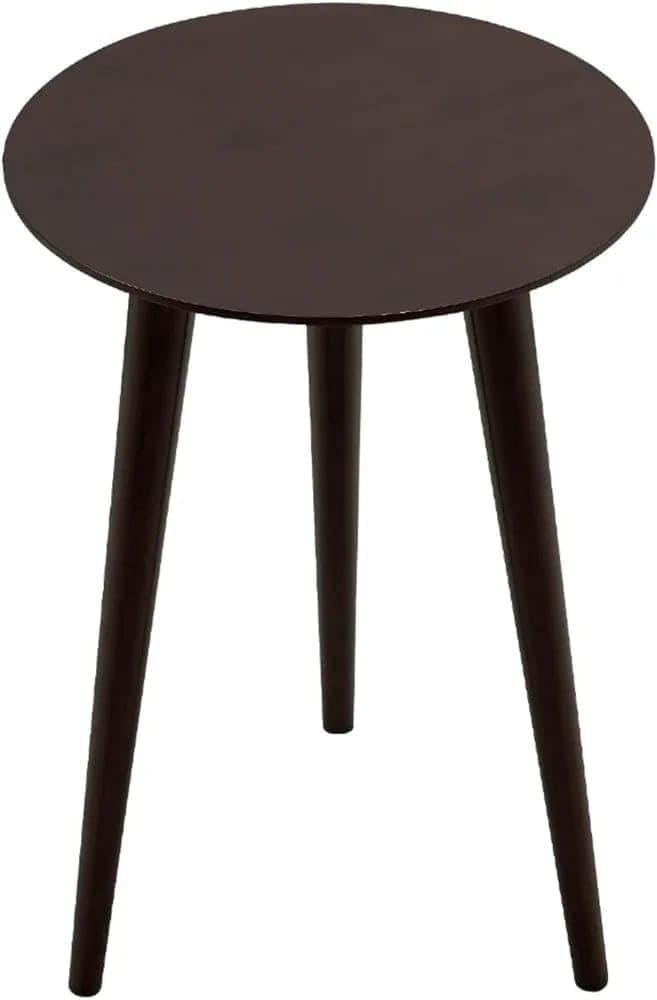 carpentray Side End Table for Livingroom Entryway Kitchen Mid Century Modern Real Solid Wood Sofa Tables Accent Round Coffee Table Brown