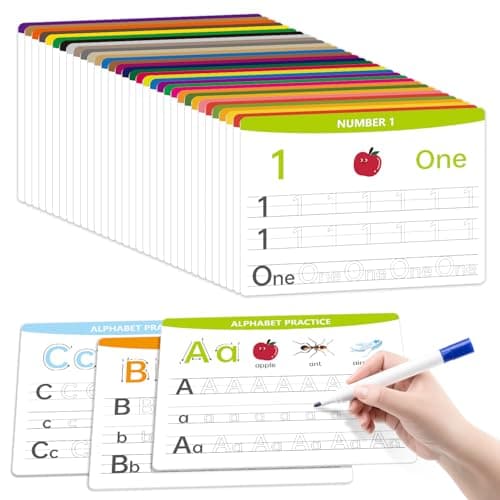 Alphabet Number Practice Dry Erase Boards AZ Letters Numbers 110 Perfect for Preschool Homeschool Kindergarten DoubleSided 18 Sheets 36 Pages 11x85 Educational Tool