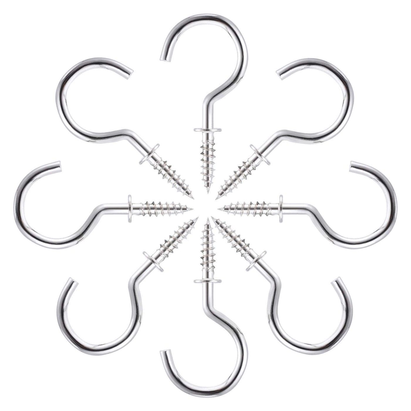 DIY Crafts Pack Of 2 Pcs Hooks 1 Inch Cup Hooks Ceiling Hooks Nickel Plated Metal Hook Hold Pack Of 2 Pcs Hooks