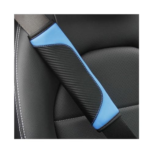 Osilly 2PCS Car Seat Belt Cover, Carbon Fiber Seatbelt Shoulder Protection, Soft Car Seat Belt Strap Cushion Protect Your Neck and Shoulder, Car Accessories Seat Belt Pad for Car Truck (Blue)
